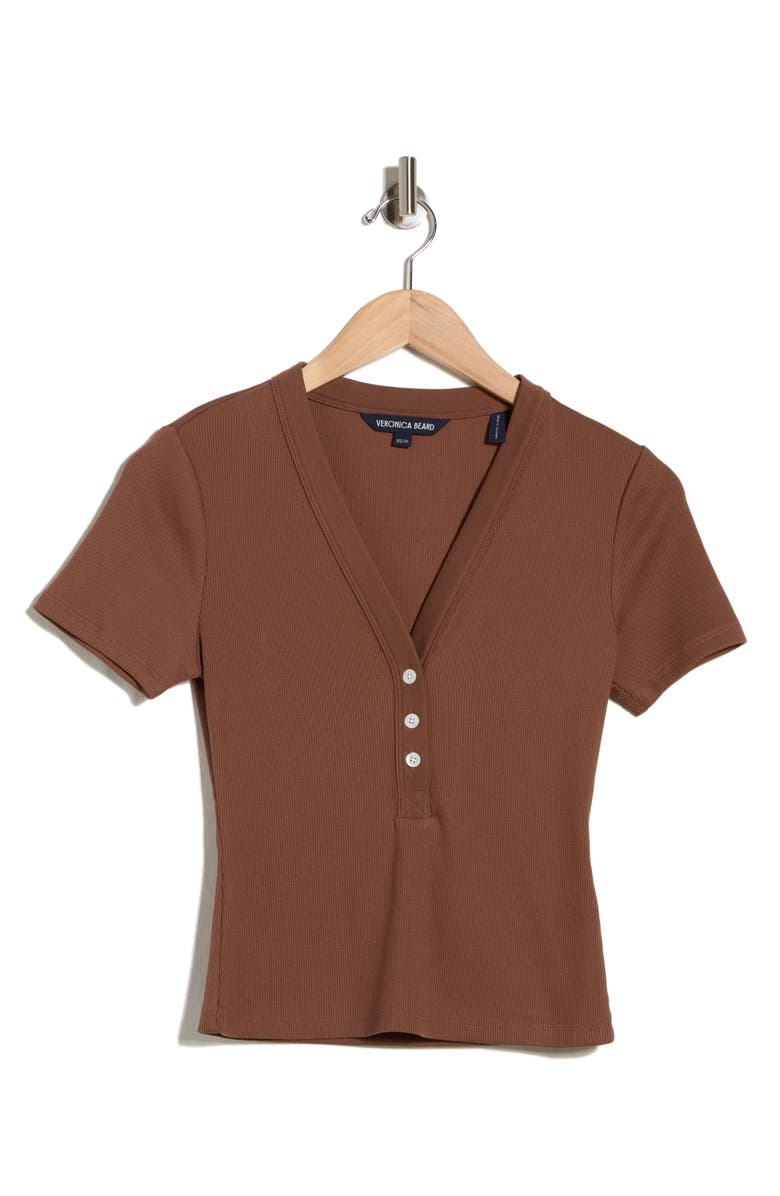 Veronica Beard Dekalb Short Sleeve Top, Alternate, color, Light Chicory