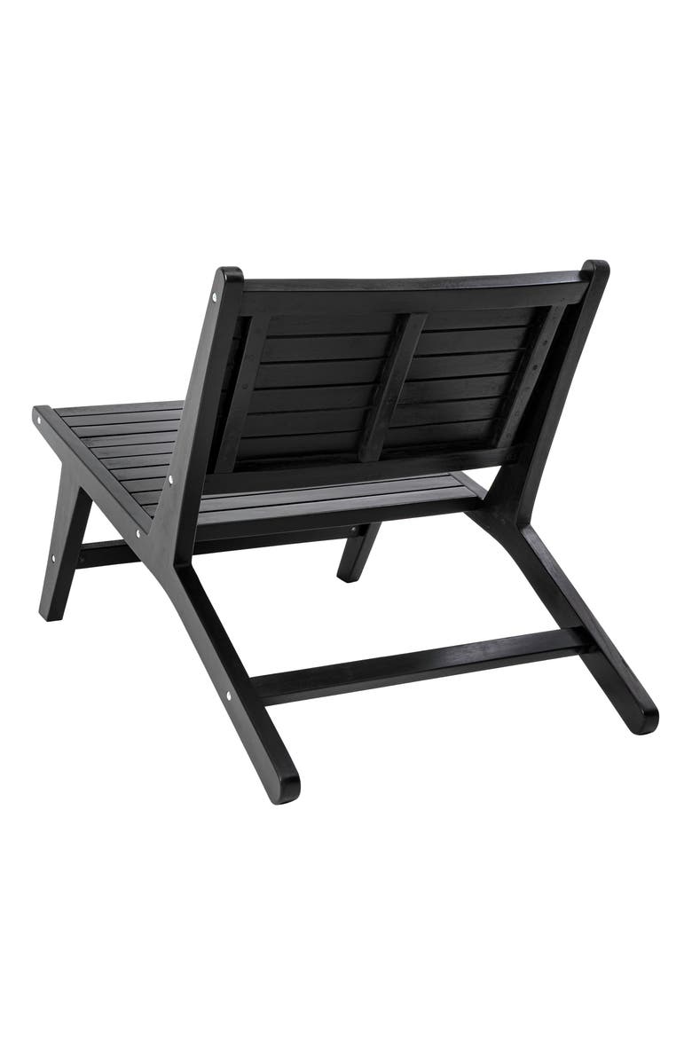 JONATHAN Y Leo Mid-Century Modern Wood Armless Outdoor Lounge Chair, Alternate, color, Black