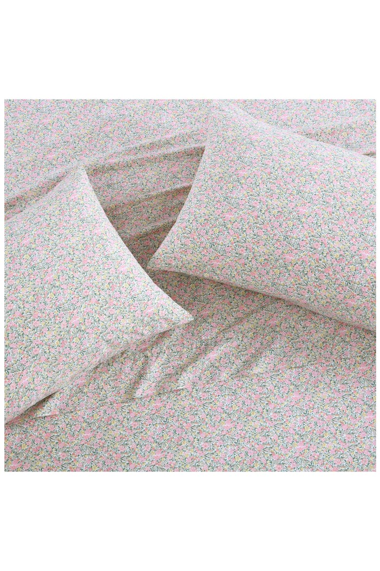 Loveston Cotton Sheet Set, Alternate, color, PINK/ GREEN