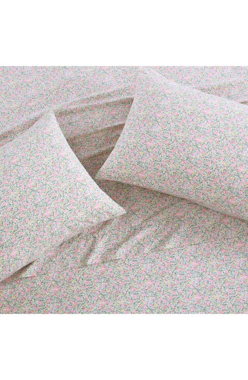 Laura Ashley Loveston Cotton Sheet Set In Pink/green