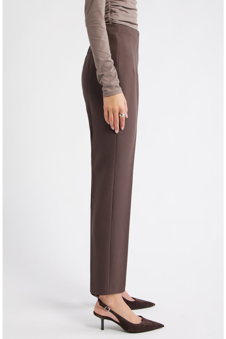 Icon Twill High Waist Cigarette Pants, Alternate, color, BROWN SEAL