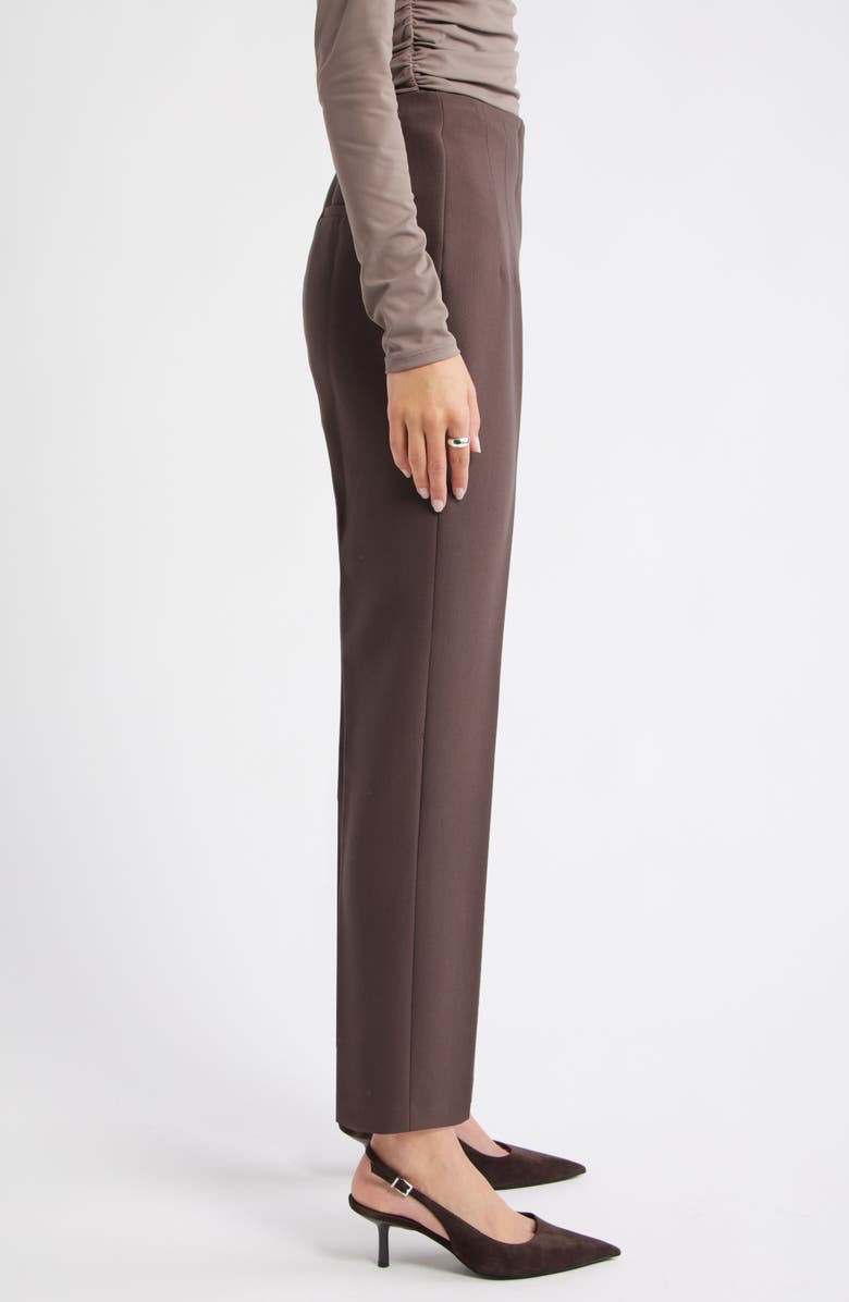 Open Edit Icon High Waist Ankle Cigarette Pants, Alternate, color, Brown Seal