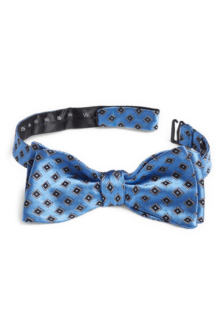 Foulard Silk Bow Tie, Main, color, LT BLUE