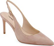 L'AGENCE Vichy II Leather Trimmed Pointed Toe Slingback Pump