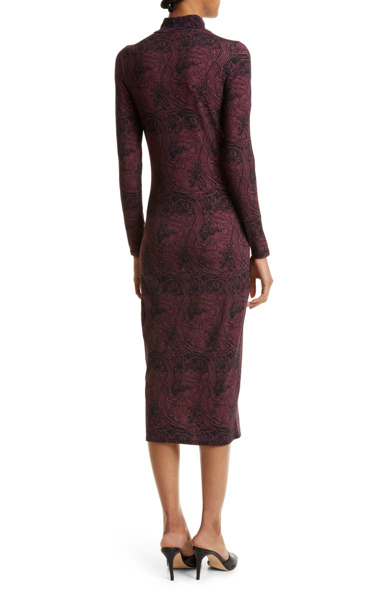 Ted Baker London Eleanor Floral Long Sleeve Body-Con Dress, Alternate, color, 