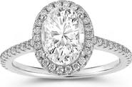 GLAZE JEWELRY Oval Cut Moissanite Halo Ring