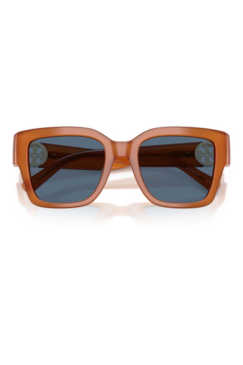 52mm Square Sunglasses, Alternate, color, AMBER BROWN / BLUE
