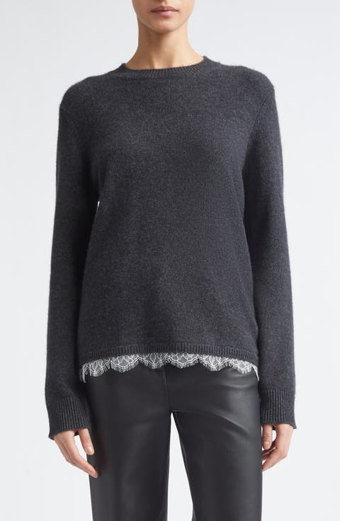 Arvo Lace Trim Cashmere Sweater