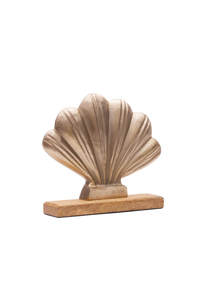Metal Solid Fan Shell Decorative Figurine, Main, color, Gold