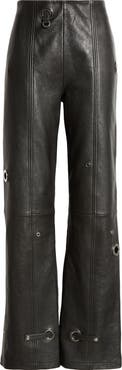 Saks Potts Bonnie Grommet Straight Leg Lambskin Leather Pants