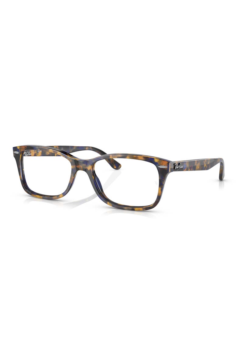55mm Square Optical Glasses, Alternate, color, BLUE HAVANA