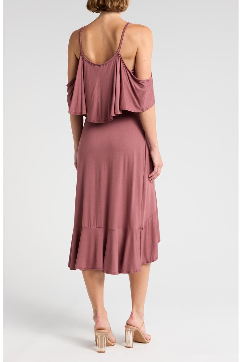 Cold-Shoulder Wrap Dress, Alternate, color, CRUSHED BERRY