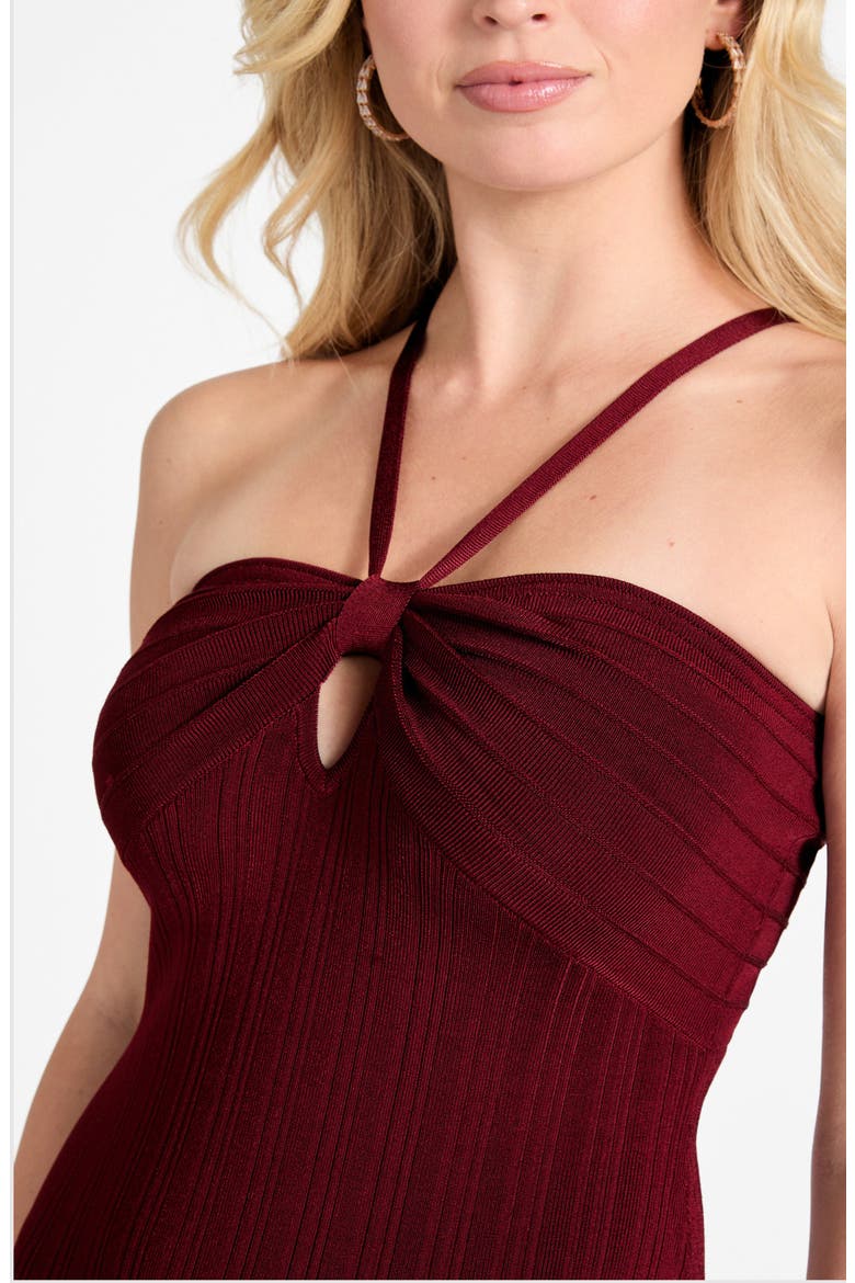 Sofie Mirage Rib Dress, Alternate, color, RED