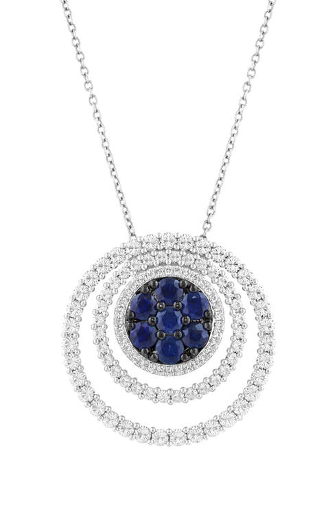 14K White Gold Evil Eye Protection Pendant