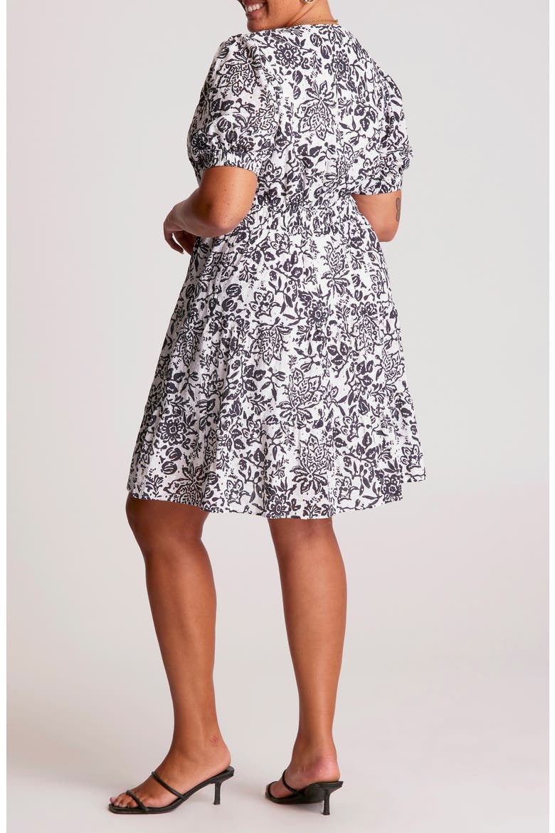 La Rosette Floral Cotton Eyelet Dress, Alternate, color, BLACK/ MILK
