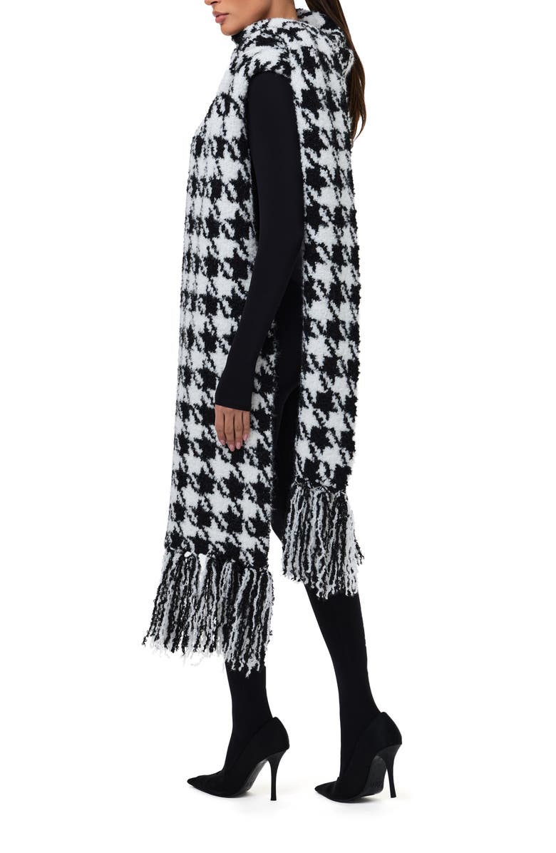 Naked Wardrobe Houndstooth Check Bouclé Fringe Scarf, Alternate, color,