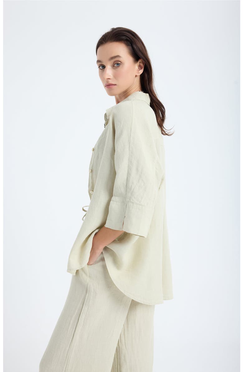 Monlicia Iyan 100% Linen Oversize Shirt, Alternate, color, Beige