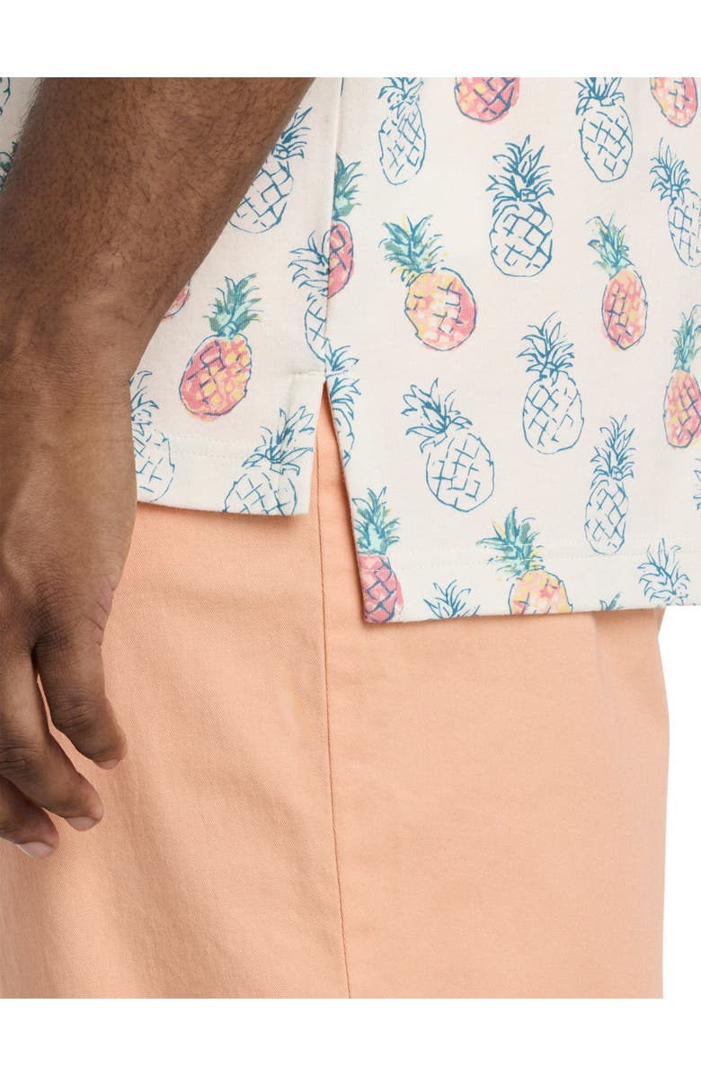Harbor Bay by DXL Big & Tall Multicolor Pineapple Print Polo Shirt, Alternate, color, 