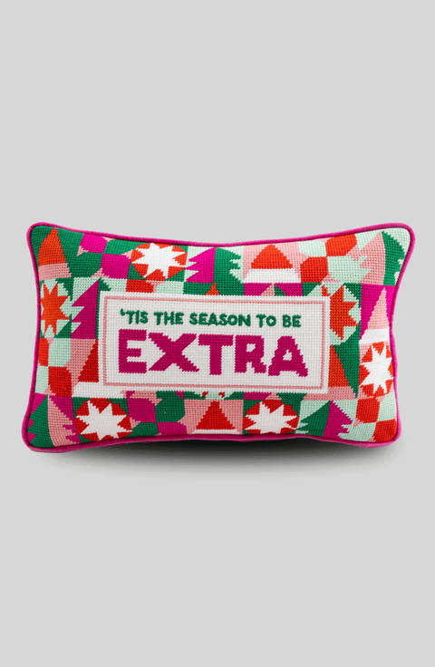 Tis the Extra Season Needlepoint Pillow