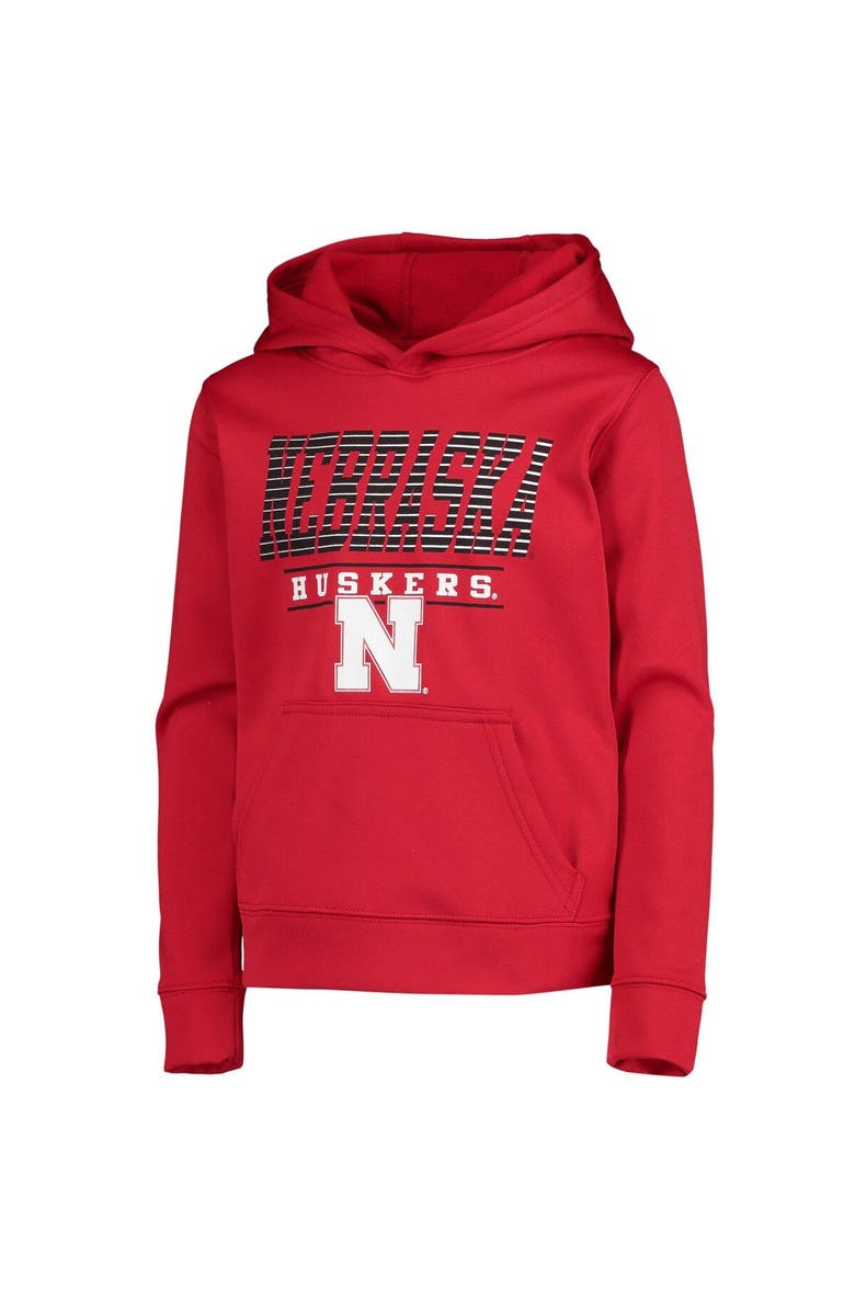 Outerstuff Youth Scarlet Nebraska Huskers Fast Pullover Hoodie, Alternate, color, 