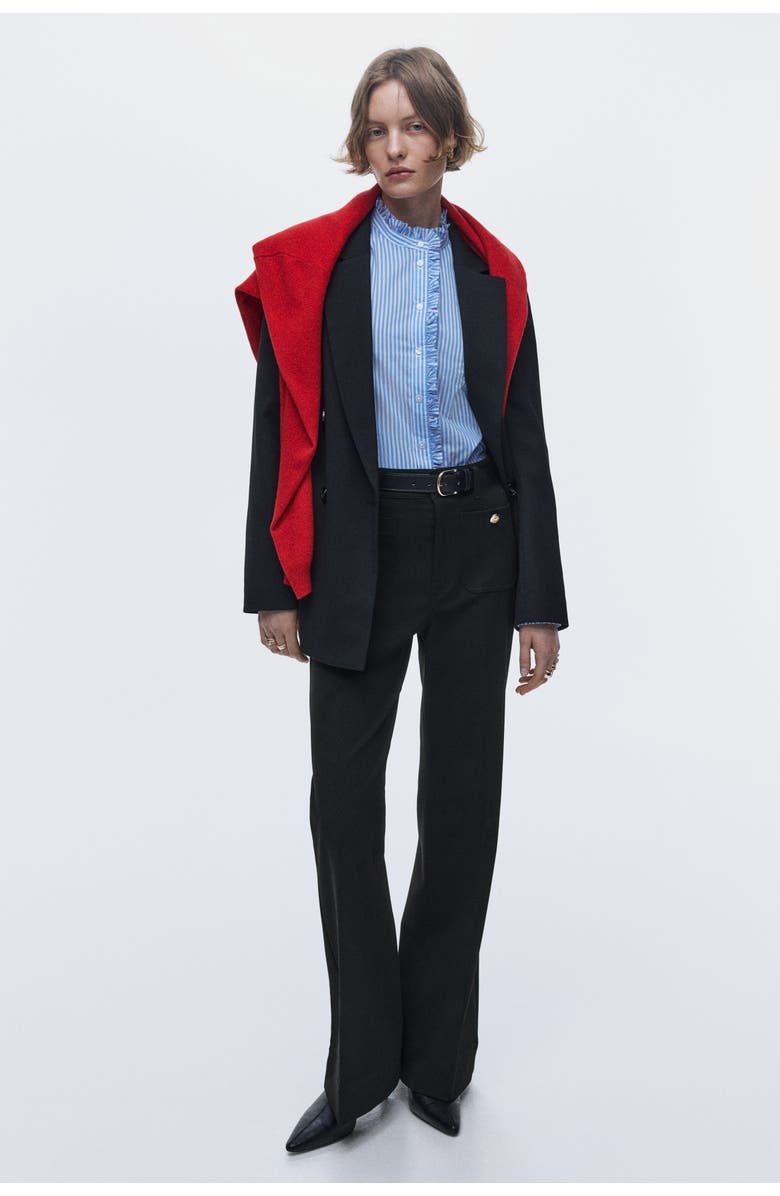 H&M Flared Twill Trousers, Alternate, color, 