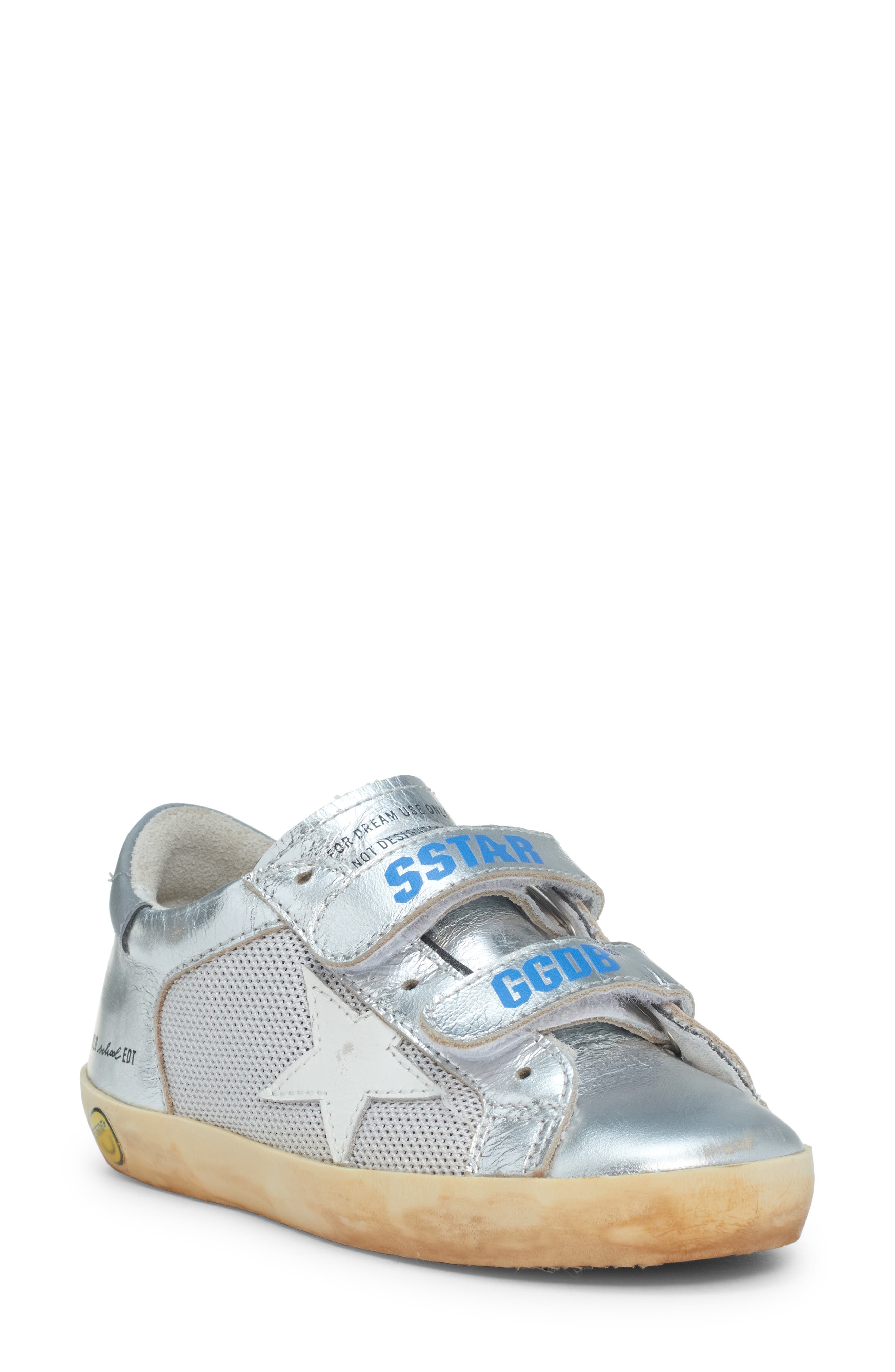 Golden Goose Kids' Old School Mesh & Metallic Leather Sneaker, Main, color, 