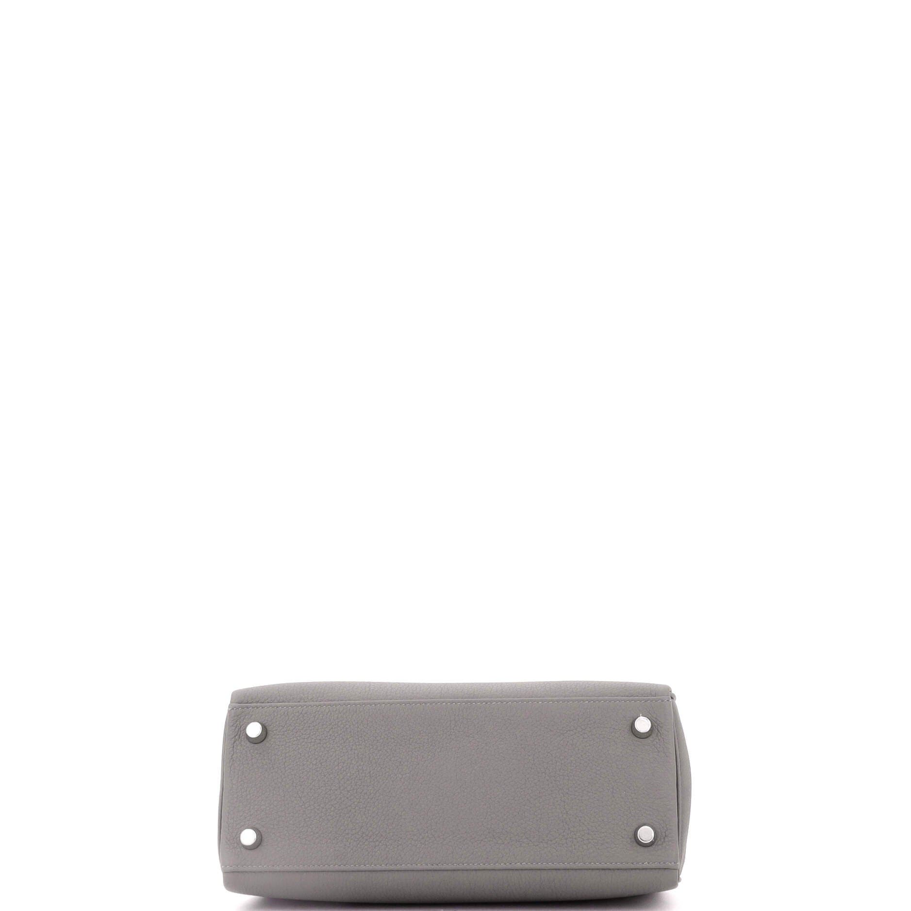 Pre-Owned Hermes Kelly Handbag Grey Togo with Palladium Hardware 25, Alternate, color, 