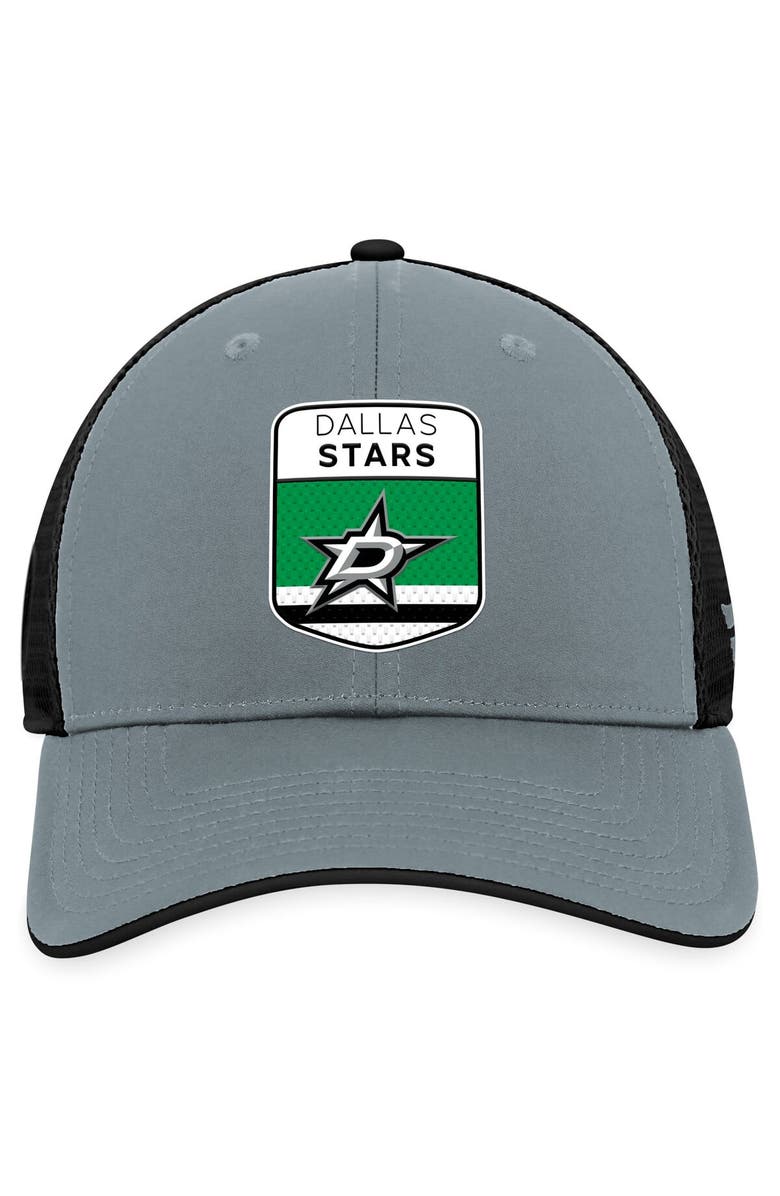FANATICS Men's Fanatics Branded  Gray/Black Dallas Stars Authentic Pro Home Ice Trucker Adjustable Hat, Alternate, color, 