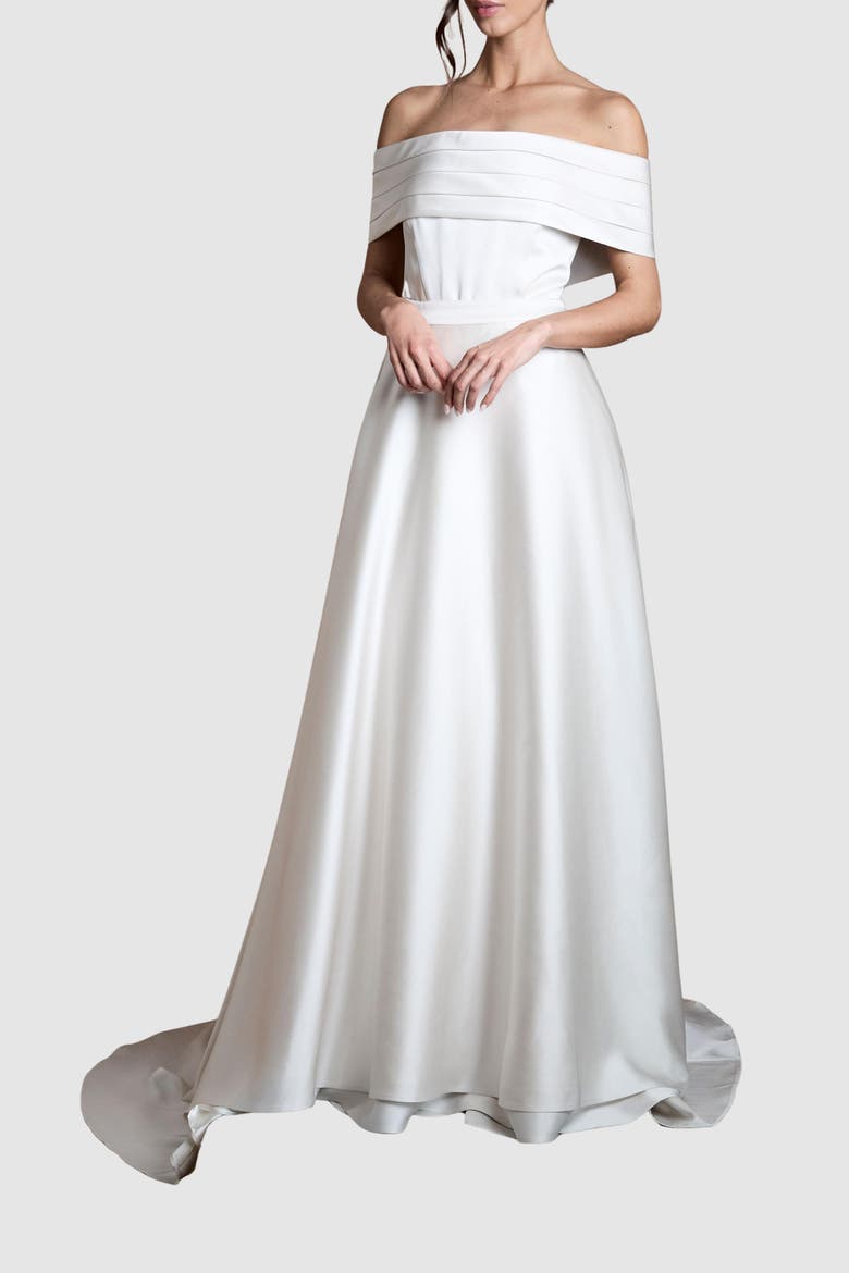 Bandeau Neck Bridal Shrug Top, Alternate, color, Ecru