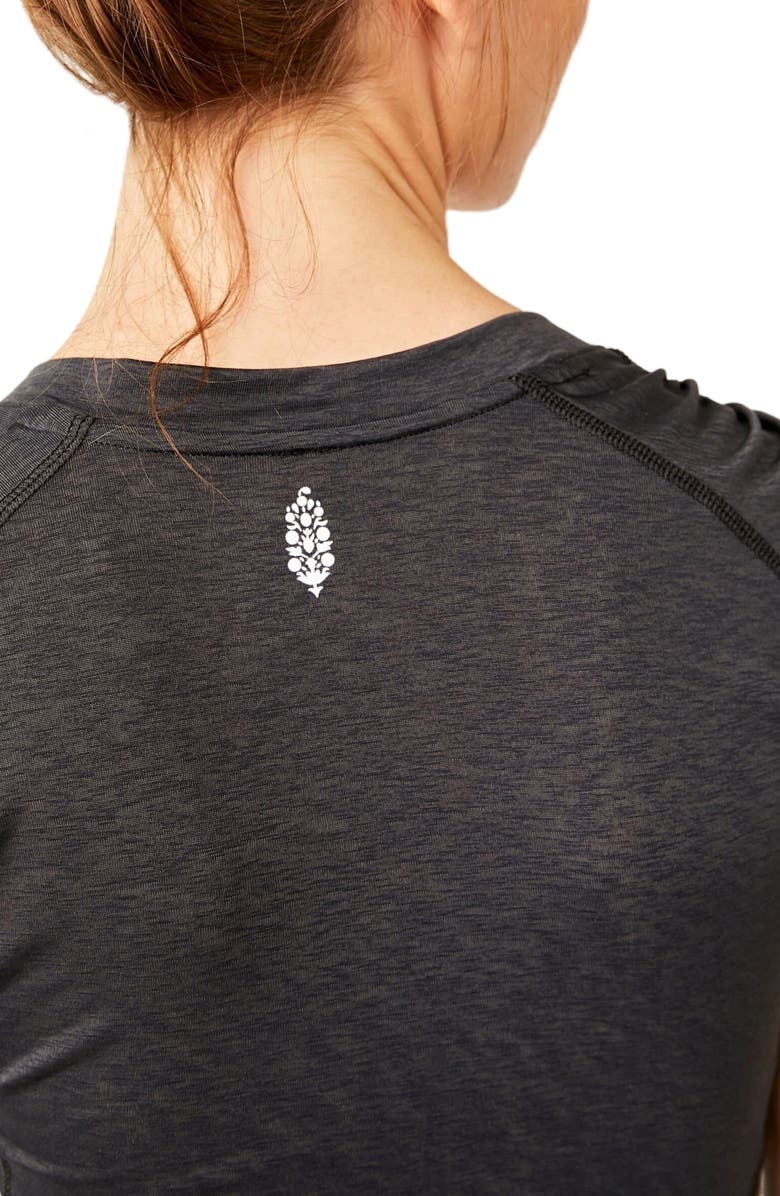 Free People FP Movement True North V-Neck Ruched T-Shirt, Alternate, color, 