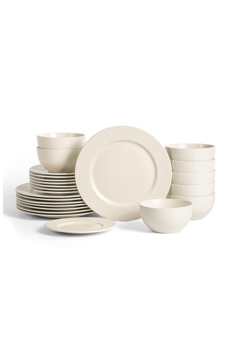 Topaz Stoneware 24-Piece Dinnerware Set, Main, color, Sand