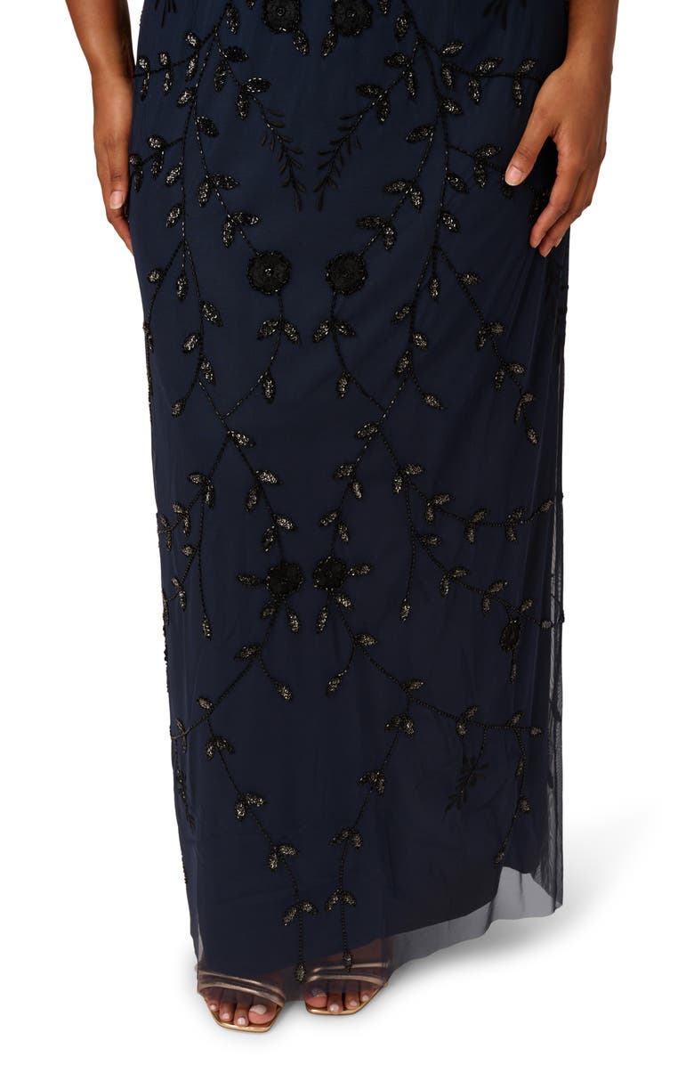 Adrianna Papell Beaded Column Gown, Alternate, color, 