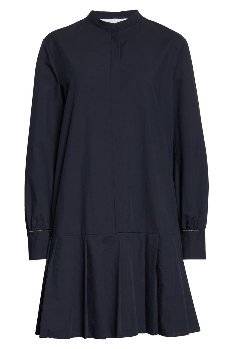 Beaded Cuff Drop Waist Long Sleeve Dress, Alternate, color, BLUE