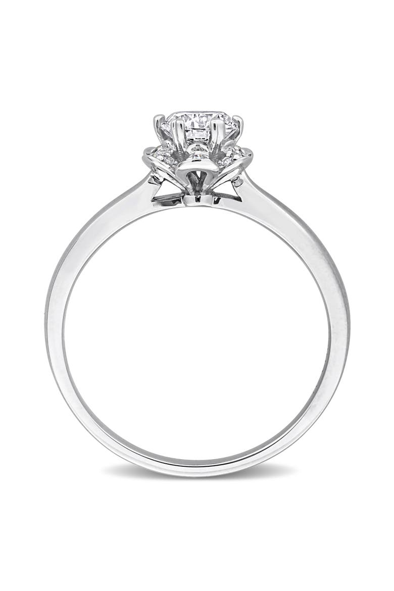 1/2 ctw Lab-Grown Diamond Flower Ring 18k, Alternate, color, White Gold