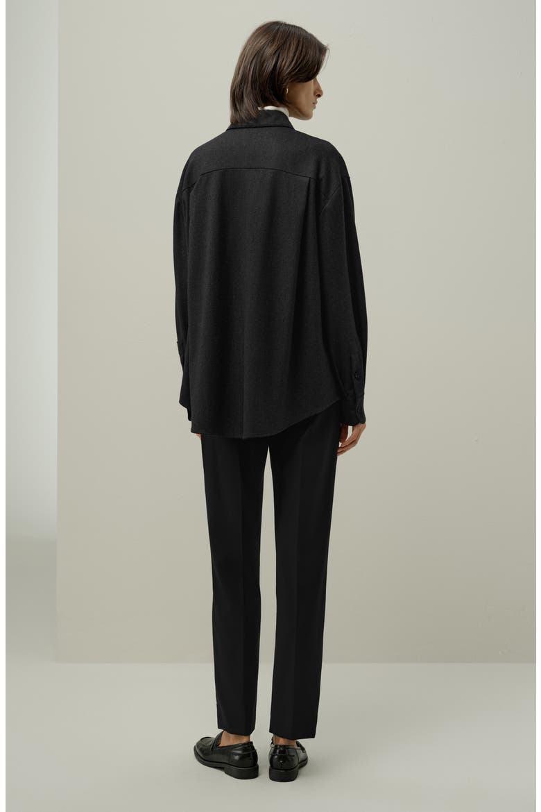 Women's Silk-Wool Oversized Warm Shirt, Alternate, color, Thunder