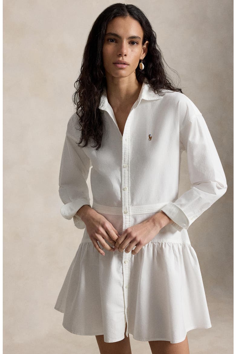 Long Sleeve Panel Mini Shirtdress, Alternate, color, BSR WHITE