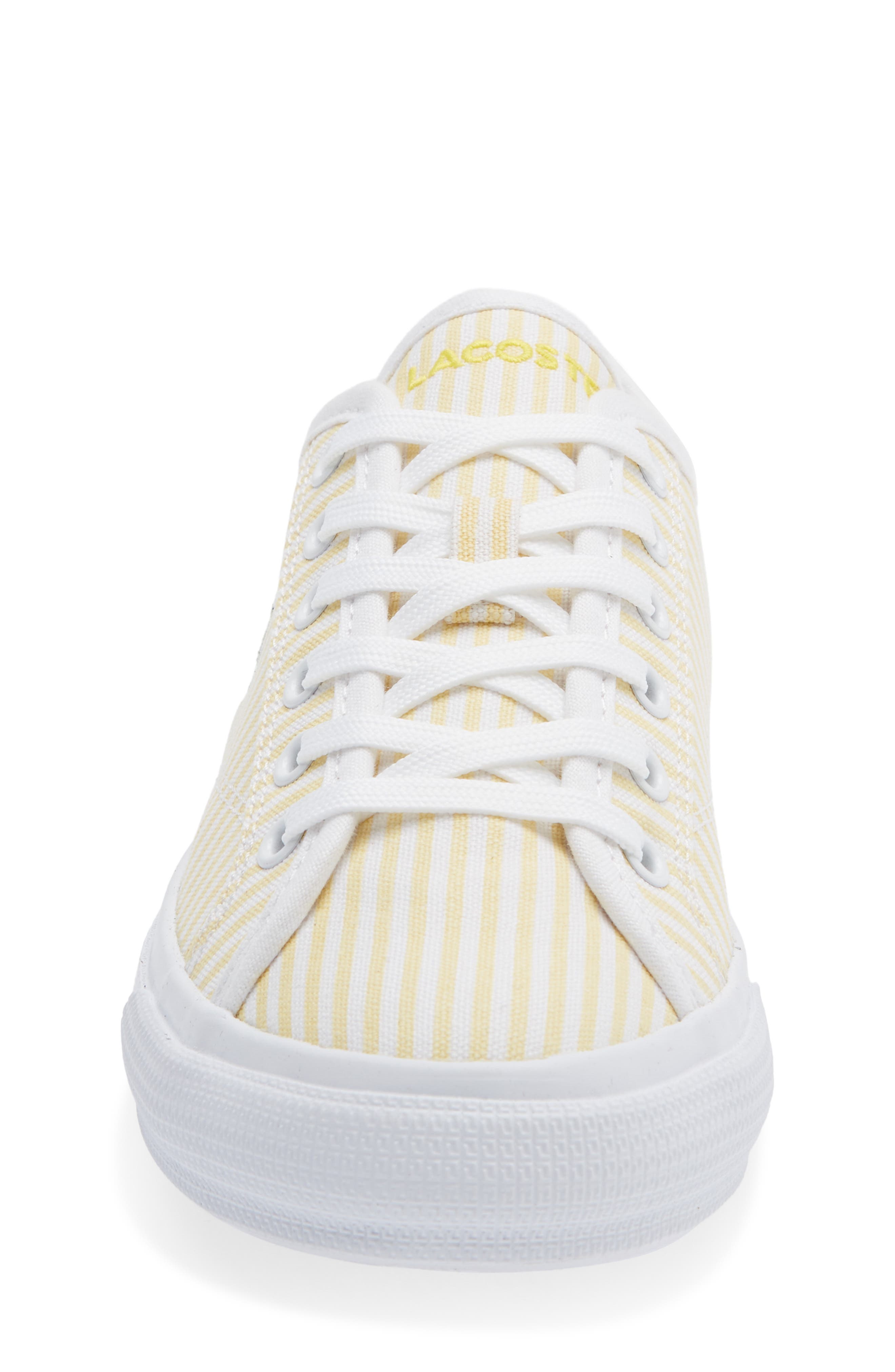 Lacoste Kids' Backcourt 125 Sneaker, Alternate, color, Light Yellow/ White