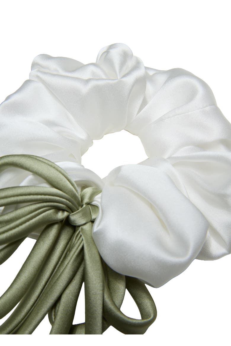 Lily of the Valley Silk Hair Tie Scrunchie, Alternate, color, White
