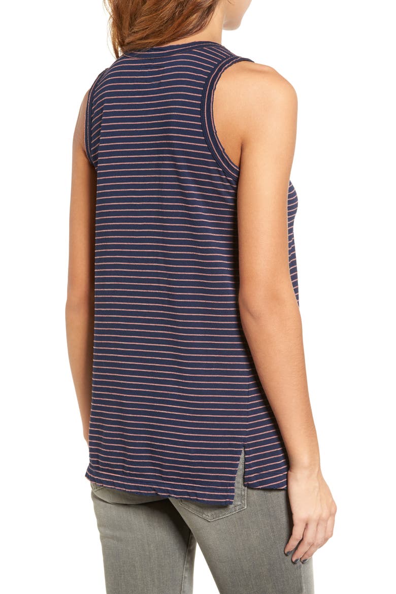The Muscle Tee Stripe Tank, Alternate, color, NAVY SONIC STRIPE