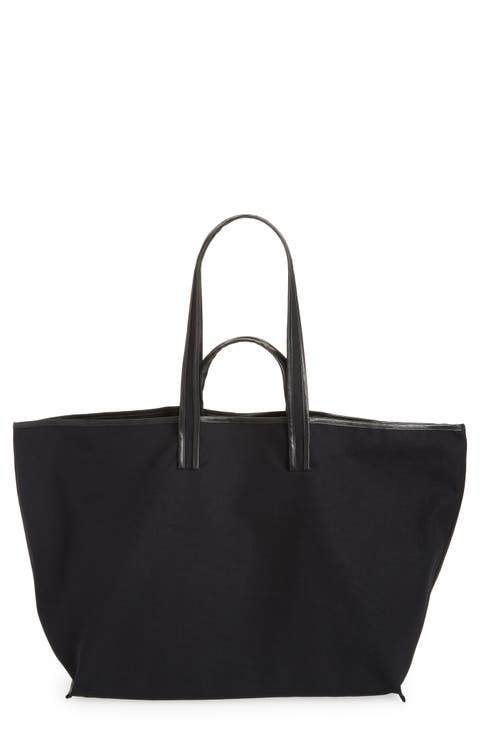 Contrast Trim Canvas Tote