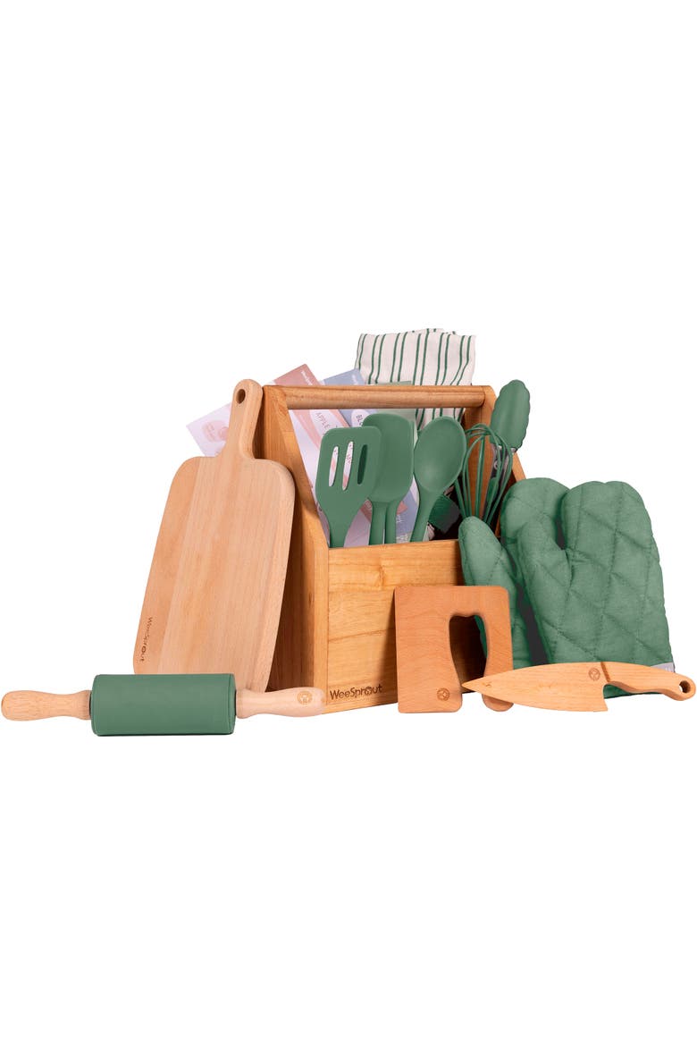 Little Chef Kids Cooking & Baking Set, 14 Piece Cooking Set, Main, color, Green