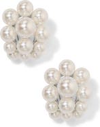 Nadri London Large Faux Pearl Cluster Earrings