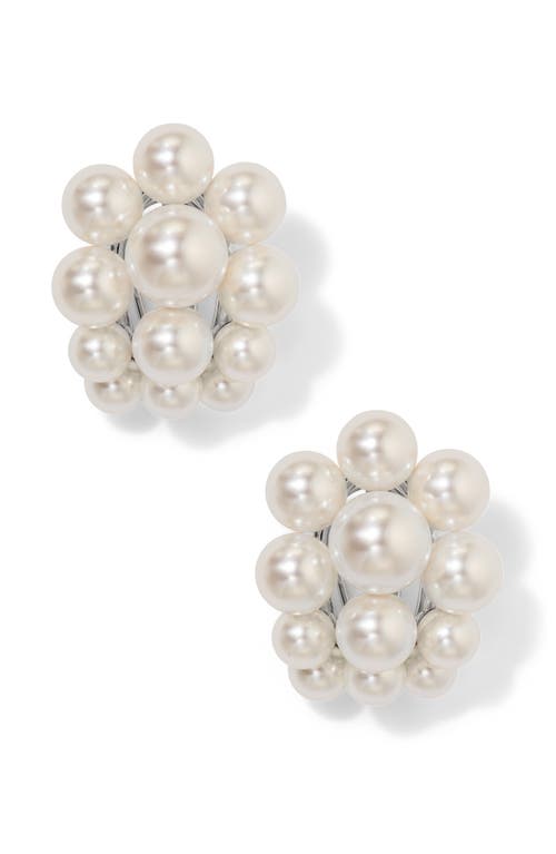 NADRI NADRI LONDON LARGE FAUX PEARL CLUSTER EARRINGS