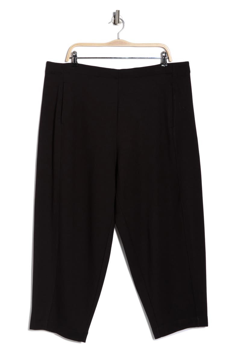 Ponte Barrel Leg Pants, Alternate, color, BLACK