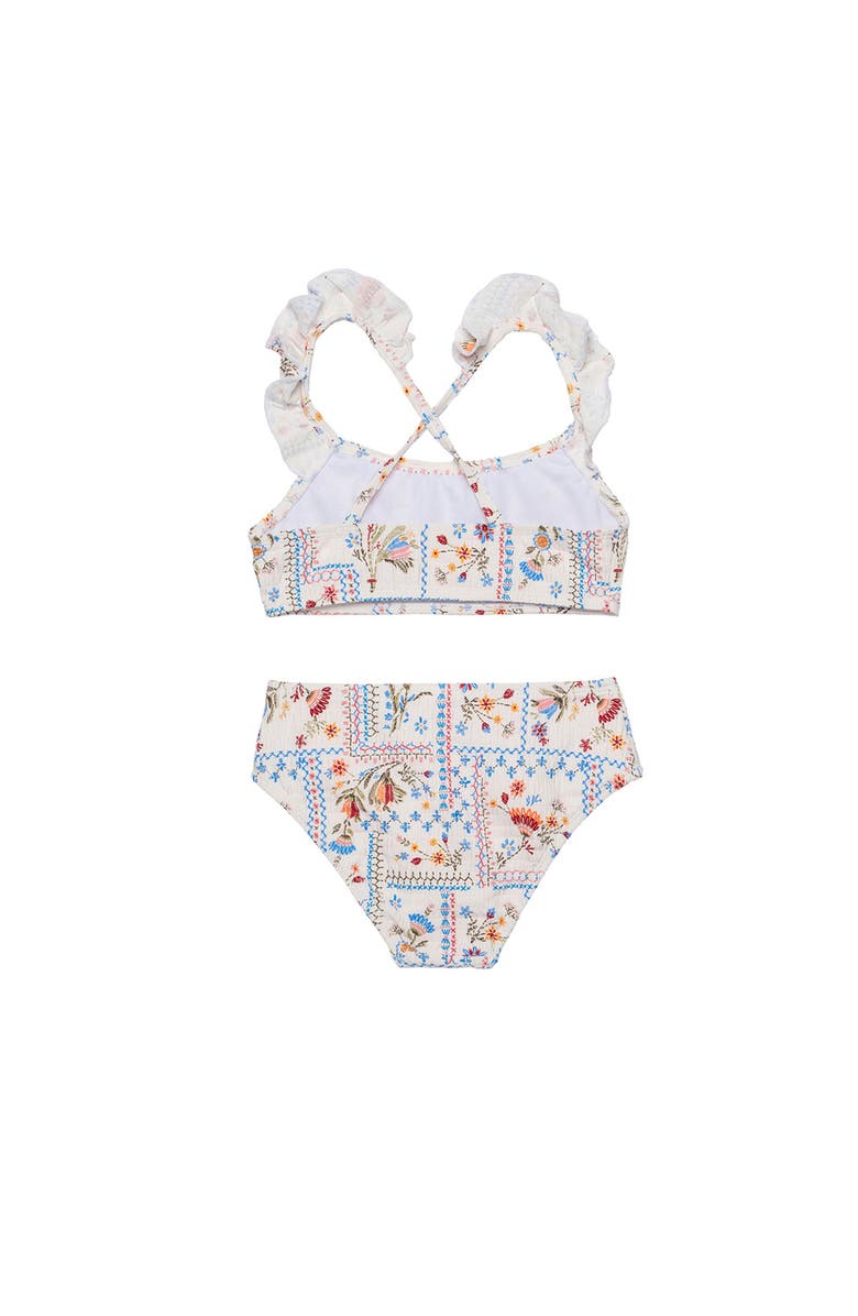 Gottex Kids Floral Soul Textured Scoop Neck Ruffle Swim Set, Alternate, color, Multi-Soul