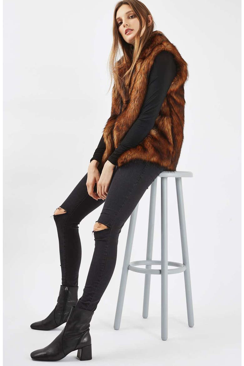 Moto Leigh Ripped Skinny Jeans, Alternate, color, BLACK