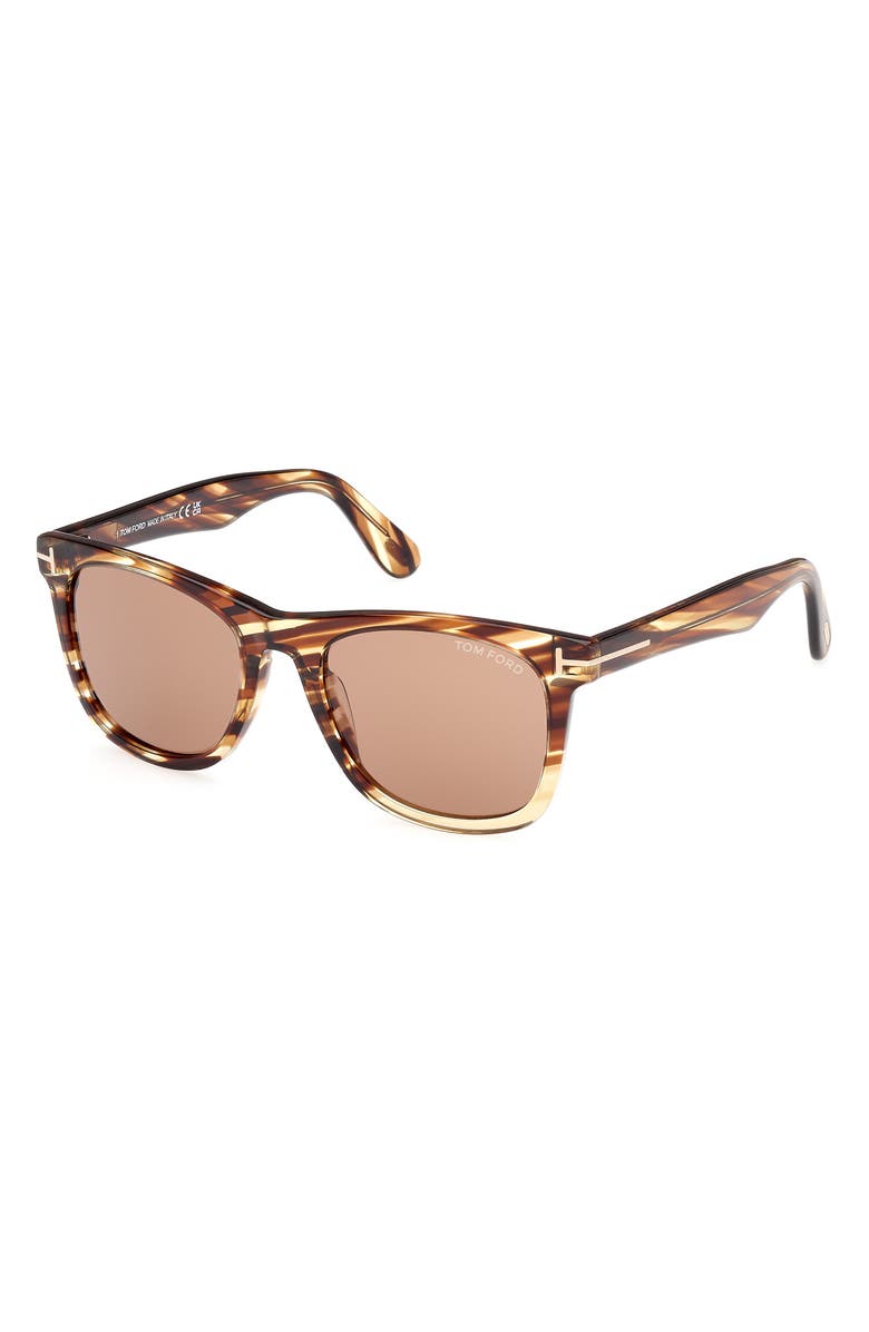 TOM FORD 52mm Square Sunglasses, Alternate, color, Colored Havana / Brown