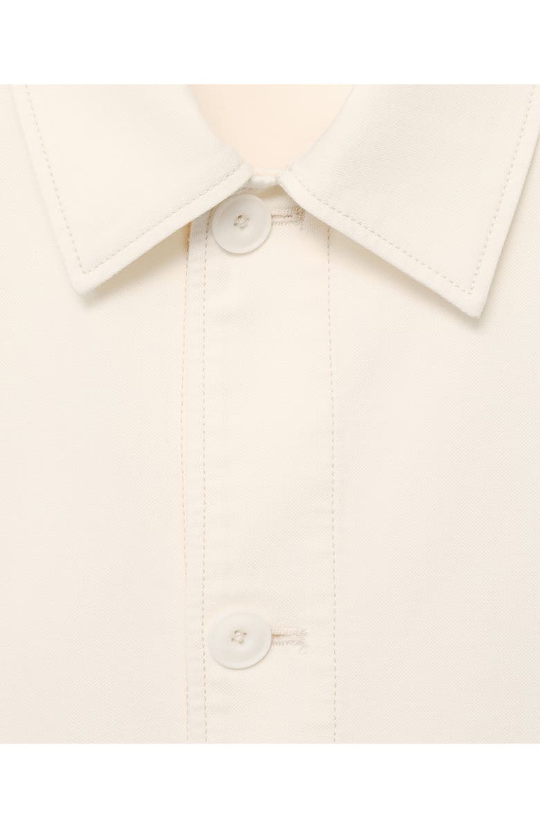 MANGO Straight Cotton Blend Jacket, Alternate, color, Ecru