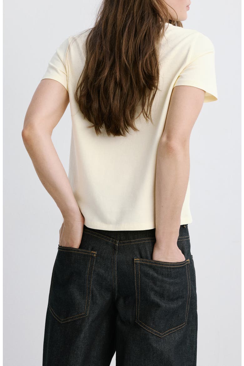 Floral Embroidered Cotton T-Shirt, Alternate, color, VANILLA