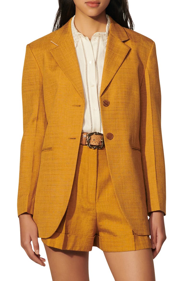 Brenda Textured Blazer, Main, color, YELLOW